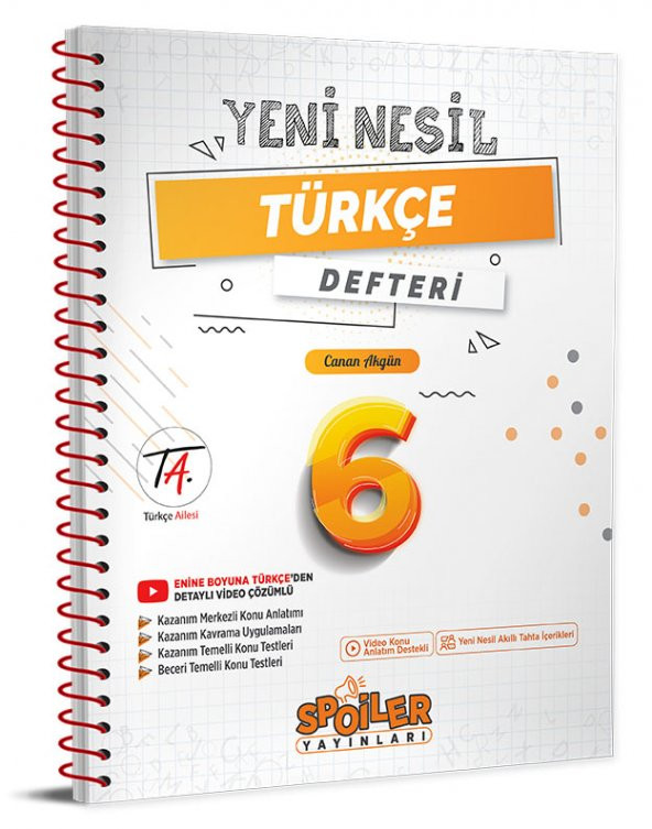 Spoiler Yayınları 6. Sınıf Yeni Nesil Türkçe Defteri 2023