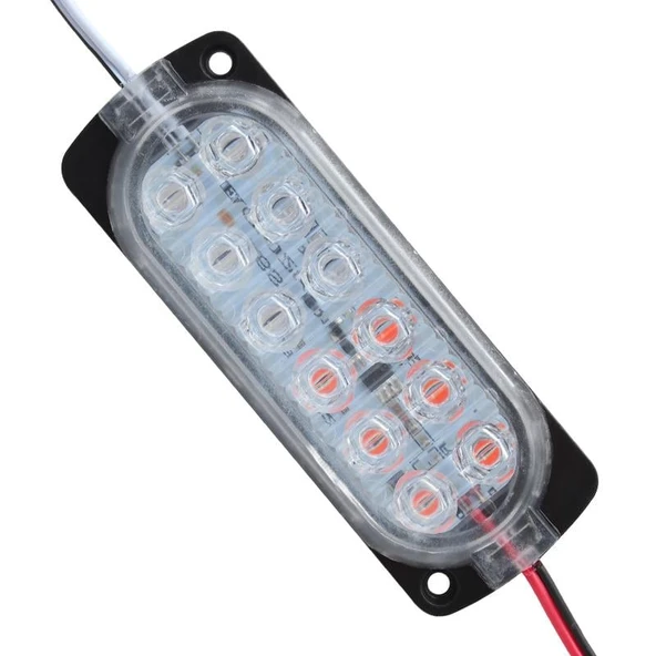 Powermaster Parlak Yanıp Sönen Kırmızı-Mavi 12-24 Volt 1.2 Watt 2835 Modül Led