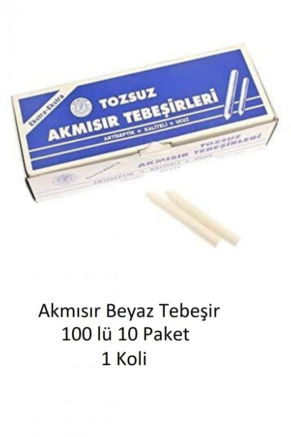 100 lü Beyaz Tebeşir 10 Paket 1 Koli - 1