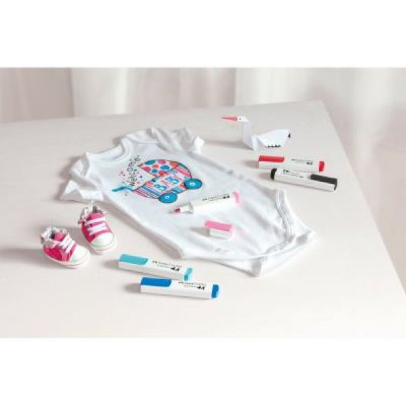 Tekstil Markörü 5 Renkli Paket Faber-Castell Tekstil Marker 5 Renkli Keçeli Kalem - 2