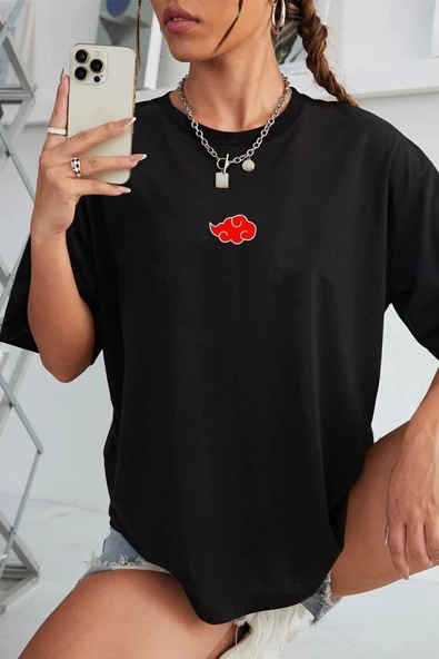 Unisex Ninja Akatsuki Baskılı T-shirt - 5
