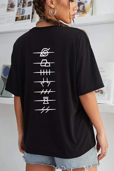 Unisex Ninja Akatsuki Baskılı T-shirt - 6