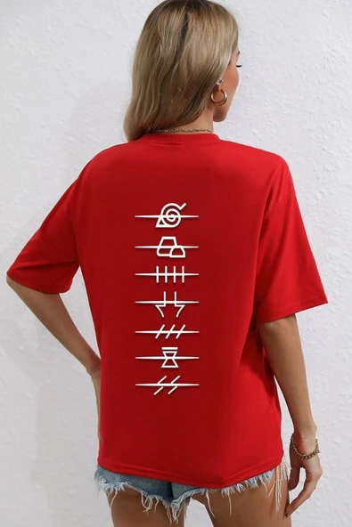 Unisex Ninja Akatsuki Baskılı T-shirt - 4