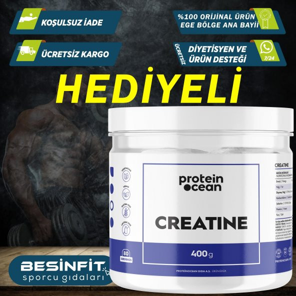 ProteinOcean CREATINE 400 gr 80 Servis Kreatine+ Hediye + İade Garantili