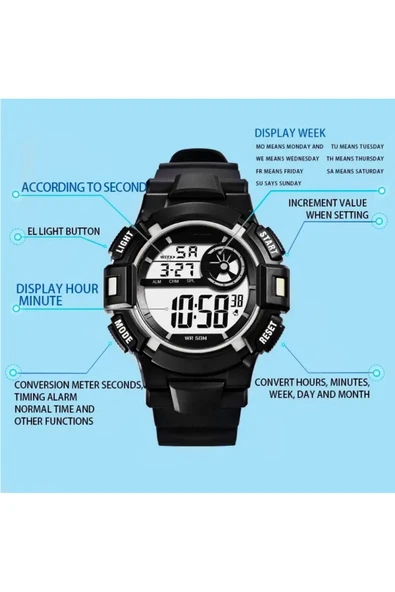Digital Full Function Waterproof Wrist Watch - Big Kids, Teen, Adult SPEC000999 - 2