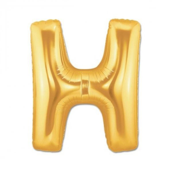 H Harfi Altın Sarısı Folyo Harf Balon 1 Metre