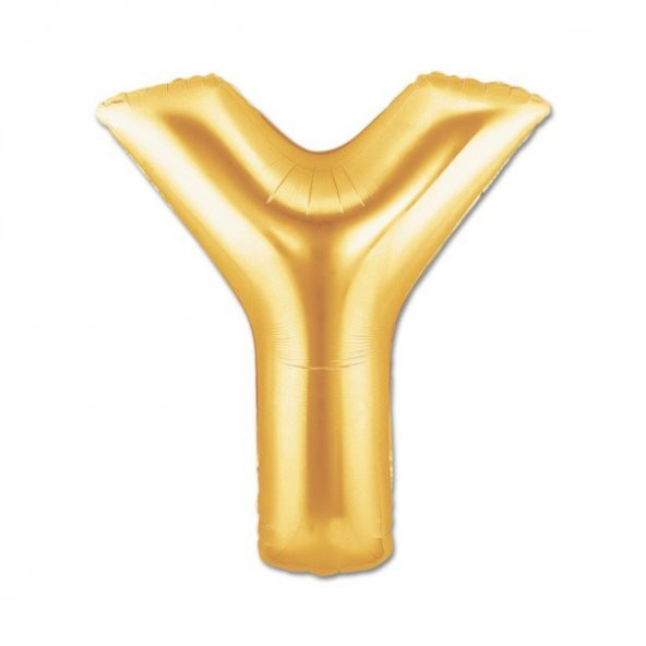 Y Harfi Altın Sarısı Folyo Harf Balon 1 Metre