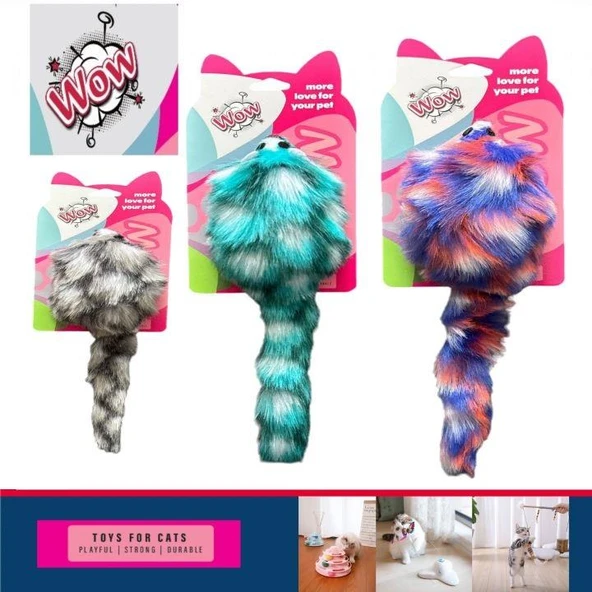 Wow Kedi Oyuncak Tüylü Renkli Fare - 4