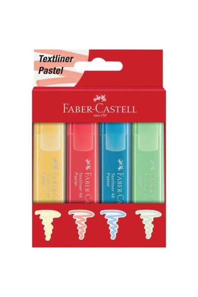 Faber Castell Fosforlu Kalem 1546 Pastel Renk 4'Lü 5038154610 ürün görseli