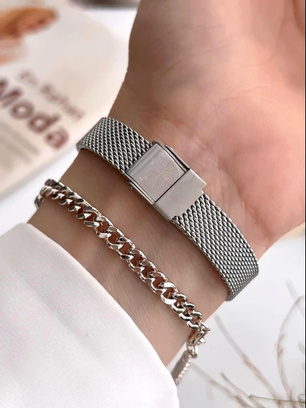 Slazenger Çelik Kordon 2 Yıl Garantili 5 Atm Bileklik Hediyeli Kadın Kol Saati BSL.09.2458.3.06 - Resim 3