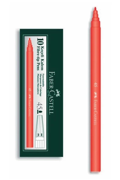 Faber Castell Keçeli Kalem Kırmızı - 10 Adet