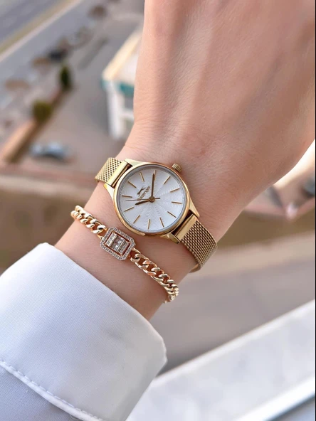 Slazenger Çelik Kordon 2 Yıl Garantili 5 Atm Bileklik Hediyeli Kadın Kol Saati BSL.09.2458.3.03 - Resim 2