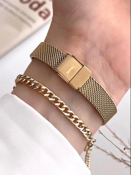 Slazenger Çelik Kordon 2 Yıl Garantili 5 Atm Bileklik Hediyeli Kadın Kol Saati BSL.09.2458.3.02 - Resim 3