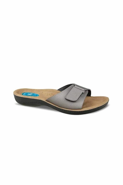 Ceyo 9808-15 Topuk Jelli Anatomik Taban Kadın Terlik Platin 36-40