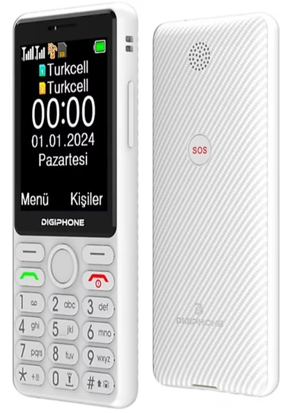 Digiphone S600 Beyaz Tuşlu Cep Telefonu Kvk Türkiye Garantili