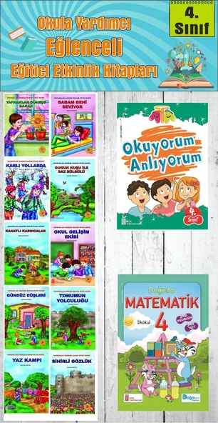 4. Sınıf Okula Yardımcı Okuyorum Anlıyorum - Doğada Matematik - 10 lu Hikaye Seti 2
