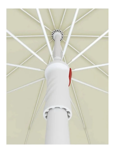 ESK 10 Telli Plaj Balkon Bahçe Şemsiyesi Eğilebilir 200 Cm Çap Kalın Kumaş - 3