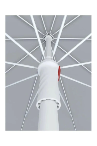 ESK 10 Telli Plaj Balkon Bahçe Şemsiyesi Eğilebilir 200 Cm Çap Kalın Kumaş - 6