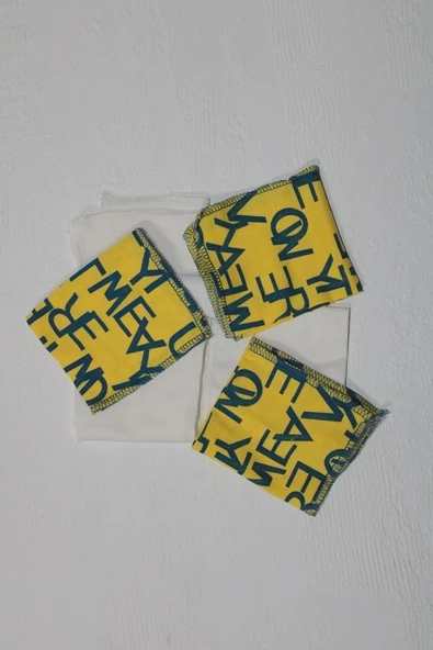 7 Adet Erkek Bebek Ağız Silme Mendili 100% Pamuk - 3