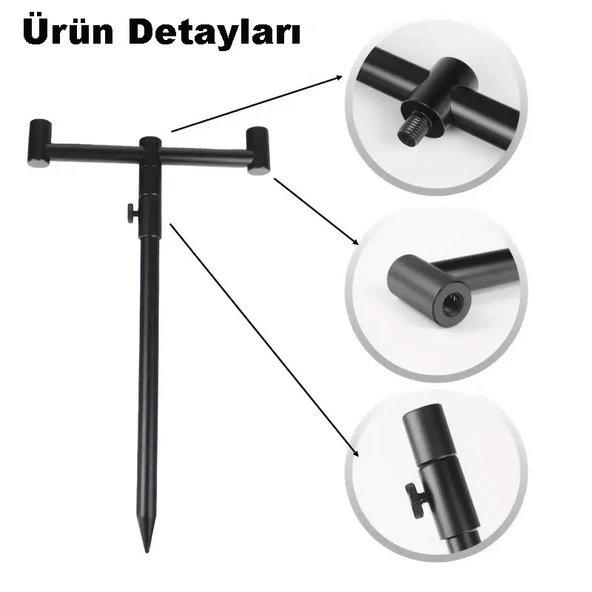 TechTic Sazan Balıkçılık Çantalı Buzz Sticks Buzzbar Bankstick Olta Çubuğu Tutacağı 2 Rods Kit Ayak - 4