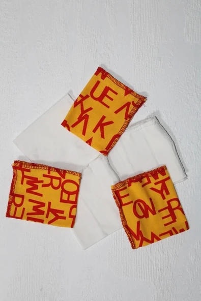 7 Adet Erkek Bebek Ağız Silme Mendili 100% Pamuk - 3