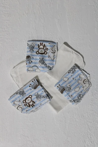 7 Adet Erkek Bebek Ağız Silme Mendili 100% Pamuk - 3