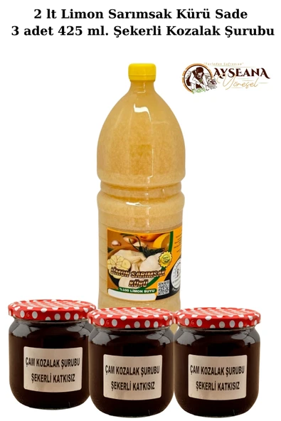 Limon Sarımsak Kürü 2 lt Kozalak Şurubu 425 ml. x3 Şekerli - 2