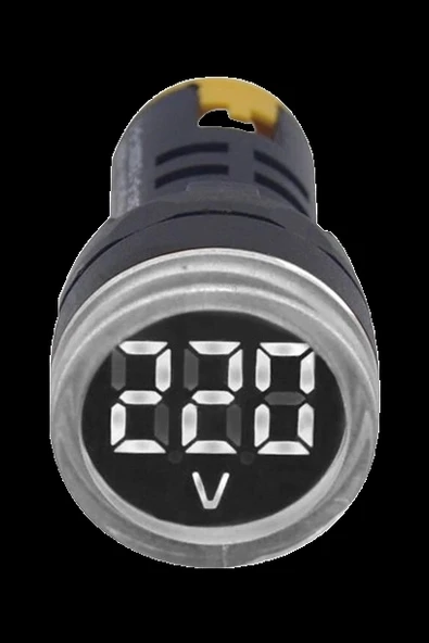 GWEST 24v-550v Voltmetreli BEYAZ (şeffaf) Sinyal Lambası 220v Göstergeli 22mm