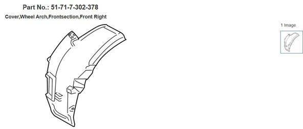 Çamurluk Davlumbazı BMW F02 Ön Sağ 51717302378 - Resim 3