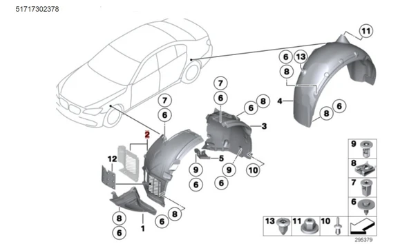 Çamurluk Davlumbazı BMW F02 Ön Sağ 51717302378 - Resim 2