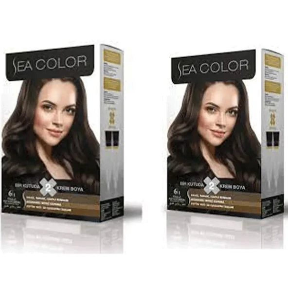 SEA COLOR 6 1 Küllü Koyu Kumral Set Boya 2 li Kutu - 2