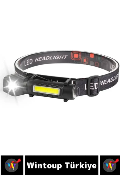 Profesyonel Kamp Avcı Balıkçı Deprem Güçlü Işık Mıknatıslı Sabitleme Şarjlı 215 Lümen KAFA LAMBASI - 2