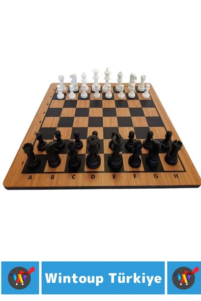 Zihinsel Gelişim Mantık Odaklanma Öngörü Problem Çözme Becerisi Ahşap Platform Plastik Taşlı SATRANÇ - Resim 2