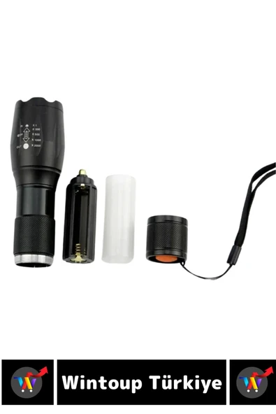 Profesyonel Kamp Avcı Güvenlik Okul Deprem Yüksek Mesafeli 3 Renk Güçlü Işık EL FENERİ - 6