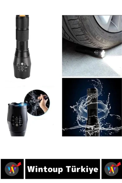 Profesyonel Kamp Avcı Güvenlik Okul Deprem Yüksek Mesafeli 3 Renk Güçlü Işık EL FENERİ - 3