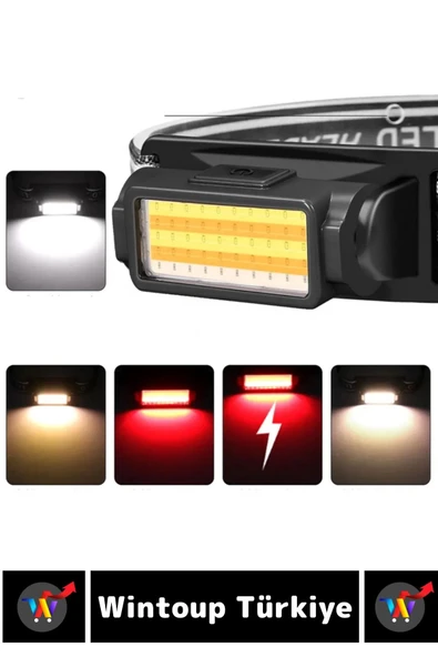 Profesyonel Kamp Avcı Balıkçı Deprem Güçlü Işık 5 Mod Aydınlatma Şarjlı 50 LED KAFA LAMBASI - 4