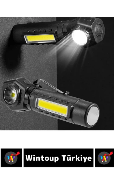 Profesyonel Kamp Avcı Balıkçı Deprem Güçlü Işık Mıknatıslı Sabitleme Şarjlı 215 Lümen KAFA LAMBASI - 5