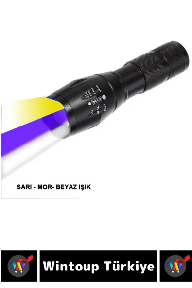 Profesyonel Kamp Avcı Güvenlik Okul Deprem Yüksek Mesafeli 3 Renk Güçlü Işık EL FENERİ - 2