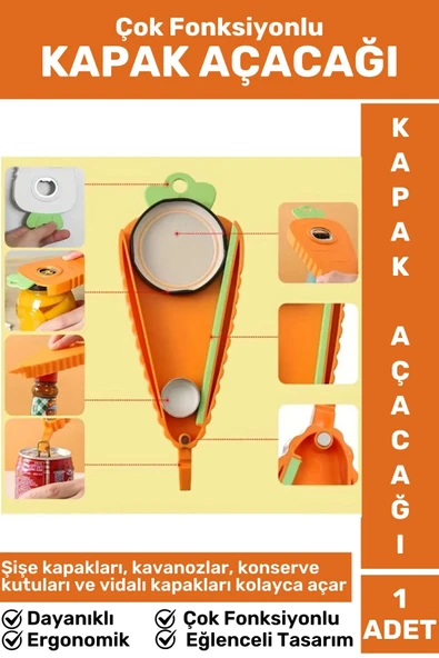 Premium Ergonomik Eğlenceli Tasarım Kavanoz Şişe Konserve Çok Fonksiyonlu Şişe Kapak Açacağı