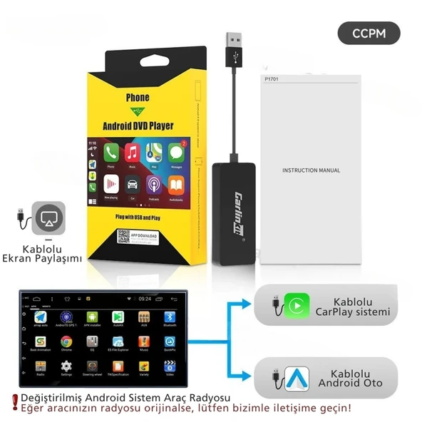 TechTic CarlinKit CarPlay&Android Auto Adaptörü Apple-Android Kablosuz Akıllı Carplay Dönüştürücü - 6