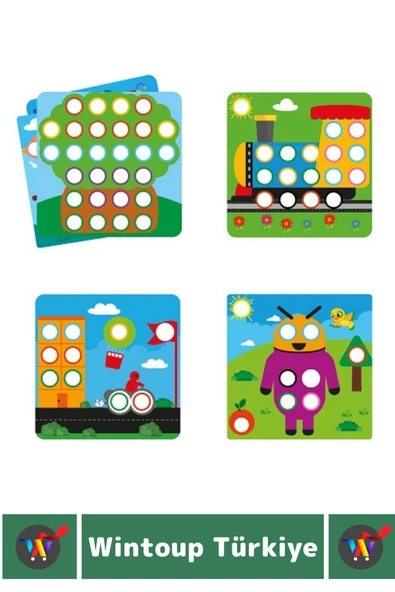 Premium Eğlenceli El Göz Koordinasyon Parça Bütün İlişkisi Kavrama Çocuk Eğitici Oyun RENGİNİ KEŞFET - Resim 4