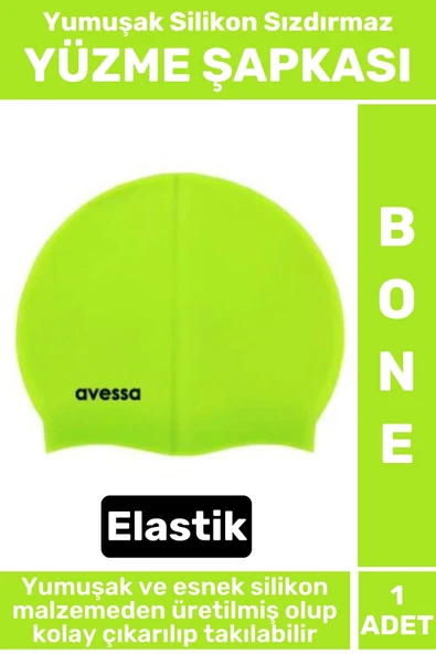 Premium Su Geçirmez Elastik Yumuşak Yüzücü Havuz Deniz Yüzme Şapkası Silikon Bone 1 Adet ürün görseli