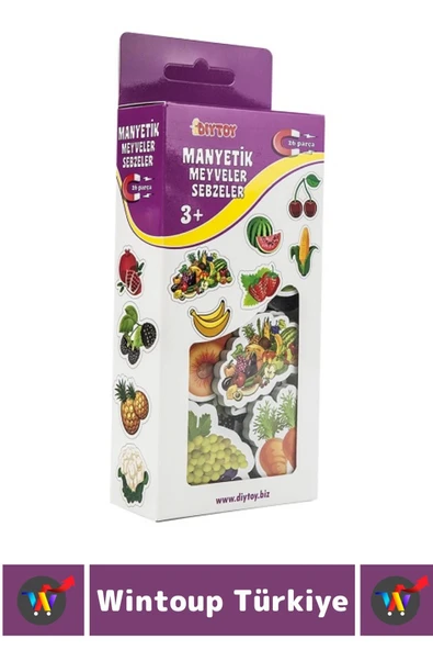 Premium Eğitici Görsel Algı El-Göz Koordinasyon Meyve Sebze Öğrenim 30 Parça MANYETİK MEYVE SEBZELER - Resim 2