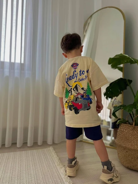 ERKEK ÇOCUK PAW PETROL MODELLİ BASKILI ŞORTLU PAMUK TAKIM - Resim 11