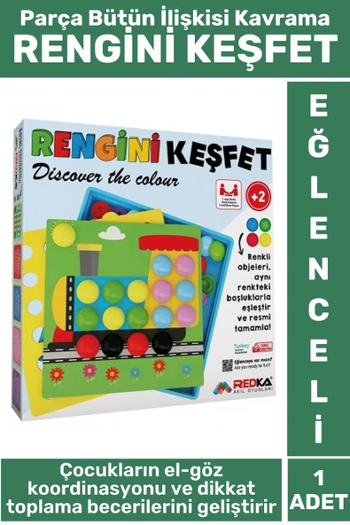 Premium Eğlenceli El Göz Koordinasyon Parça Bütün İlişkisi Kavrama Çocuk Eğitici Oyun RENGİNİ KEŞFET ürün görseli