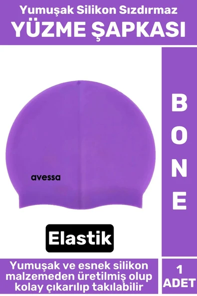 Premium Su Geçirmez Elastik Yumuşak Yüzücü Havuz Deniz Yüzme Şapkası Silikon Bone 1 Adet ürün görseli