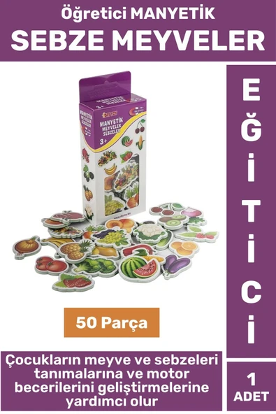Premium Eğitici Görsel Algı El-Göz Koordinasyon Meyve Sebze Öğrenim 30 Parça MANYETİK MEYVE SEBZELER ürün görseli