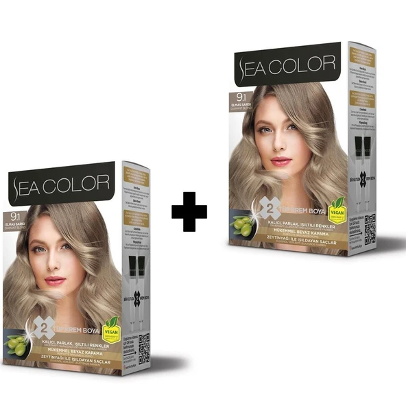 SEA COLOR 9 1 Elmas Sarısı Set Boya 2 li Kutu