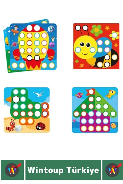 Premium Eğlenceli El Göz Koordinasyon Parça Bütün İlişkisi Kavrama Çocuk Eğitici Oyun RENGİNİ KEŞFET - Resim 3