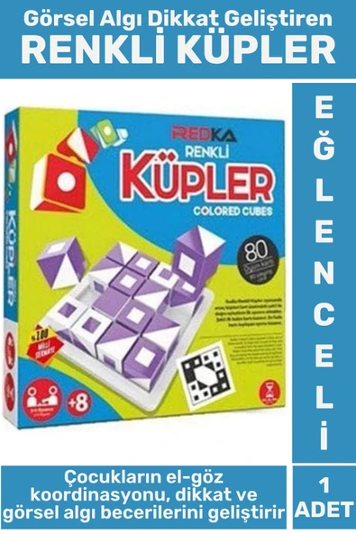 Premium Eğlenceli El Göz Koordinasyon Parça Bütün İlişkisi Dikkat Çocuk Eğitici Oyun RENKLİ KÜPLER ürün görseli